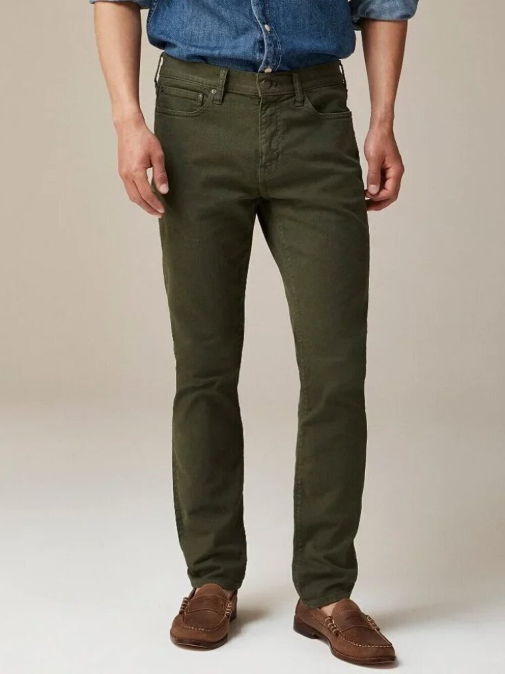 J Crew Pants Mens 38x32 Slim Fit 484 Stretch Chino Broken In 1263 Foliage Green